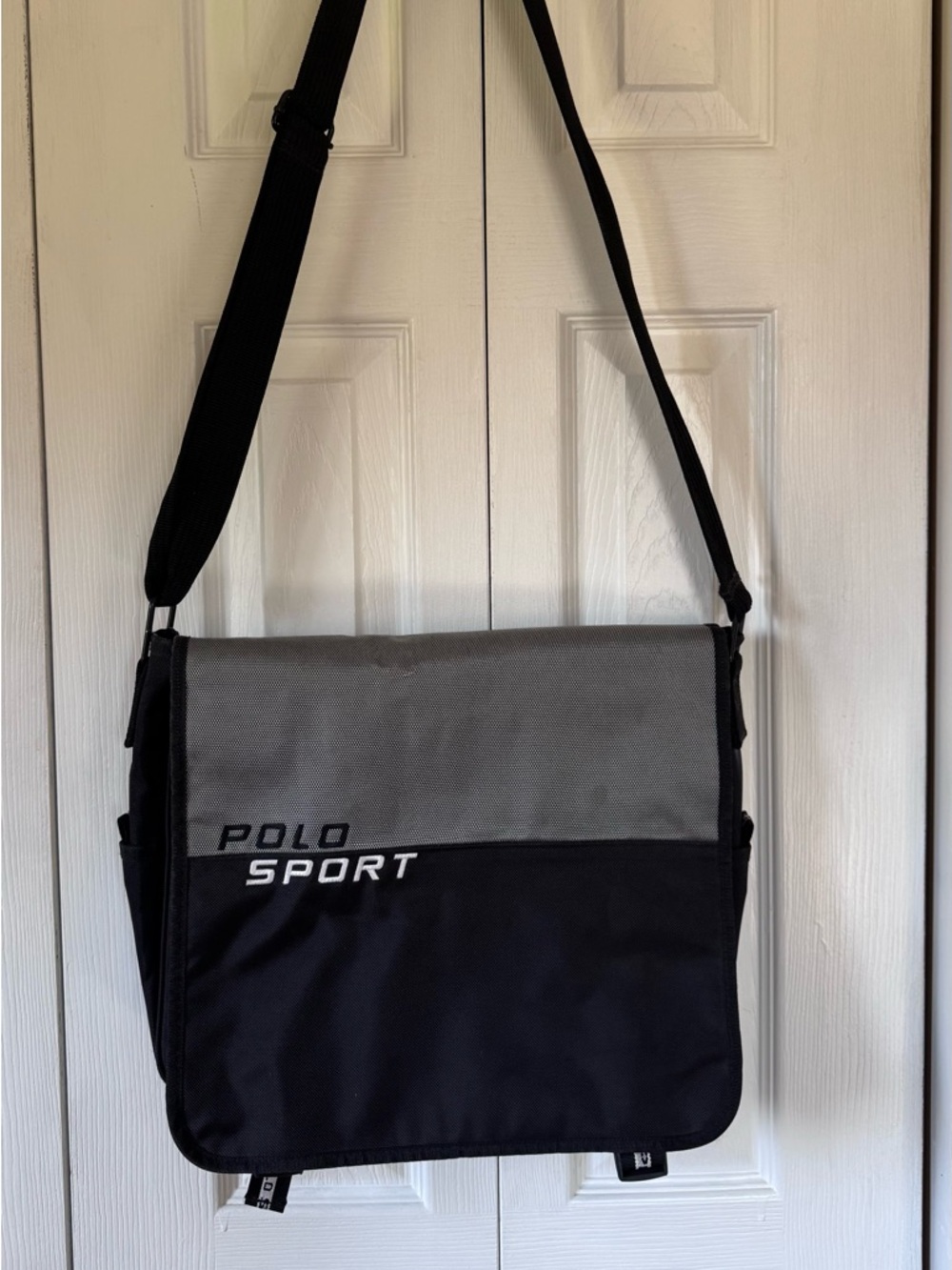Polo by Ralph Lauren Two-Tone Grey and Black Messenger Bag